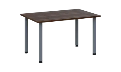 CRTR 120 jídelní stůl, kovová podnož stříbrná, deska 25 mm, 1194x800 mm, ořech královský